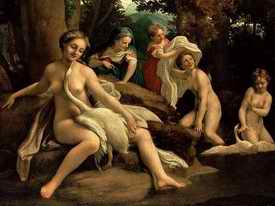 Annibale Carracci: Painting of Leda and a swan