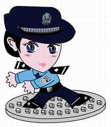 Police cartoon cop Cha