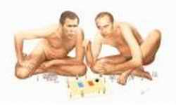Putin and Bush naked playing games